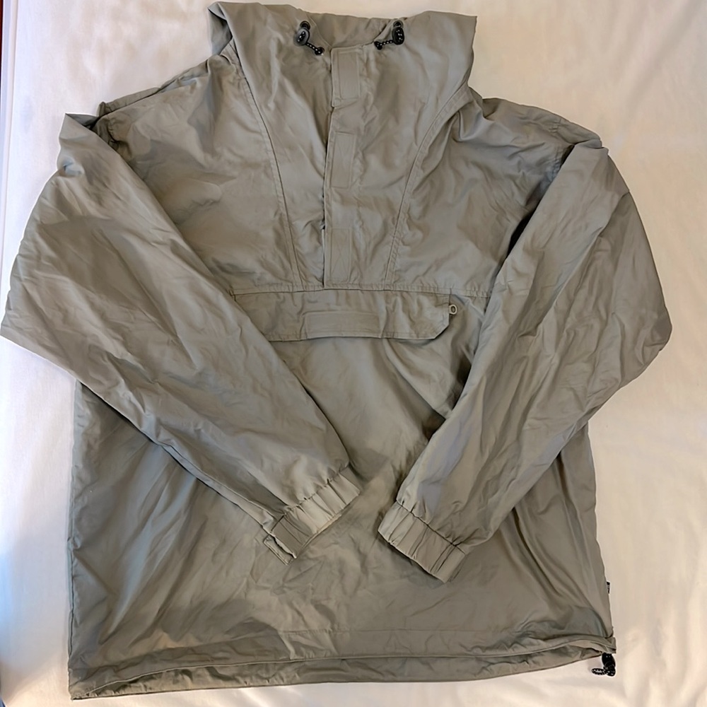 GAP womens small windbreaker, grey, anorak style (folds into zippered pouch)